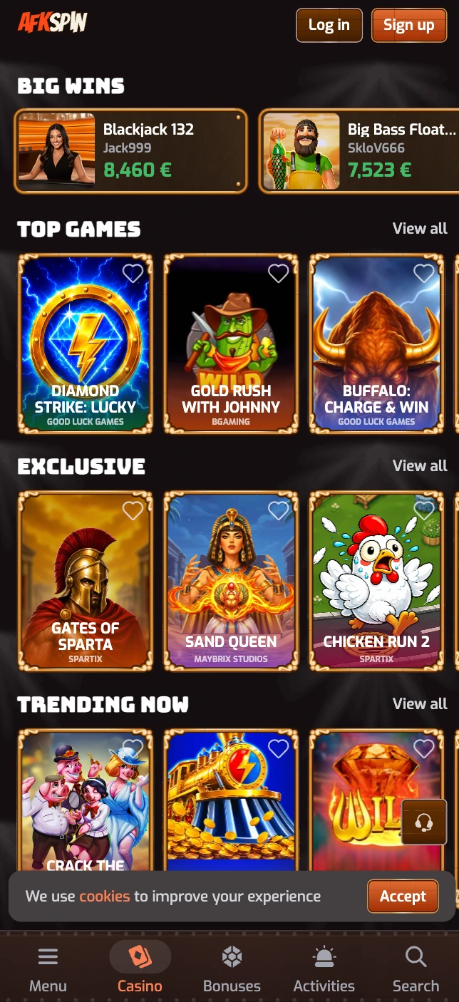 The AFKspin casino App